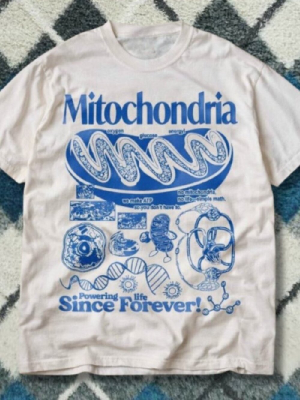 Mitochondria Science Graphic Tee Cream Biology  T-Shirt